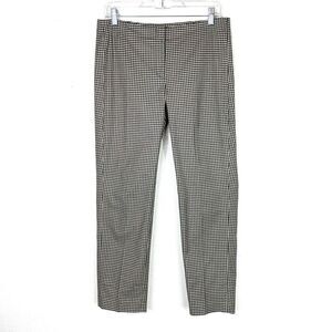 J. Jill Cream & Black Gingham Check Cropped Trouser Pants